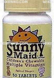 Sunny Maid Cocuklar Chewable Multivitamin Tablet