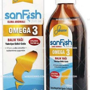 Sanome Sanfish Elma Aromali Omega 3 Fish Oil Takviye Edici Gida