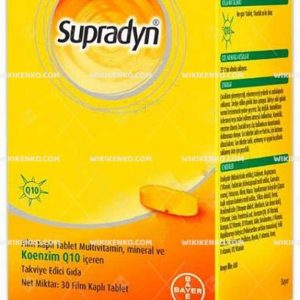 Supradyn Film Coated Tablet Multivitamin, Mineral Ve Koenzim Q10 Iceren Takviye Edici Gida