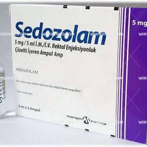 Sedozolam Im/Iv/Rektal Injection Solution Iceren Ampul 5 Mg/5Ml