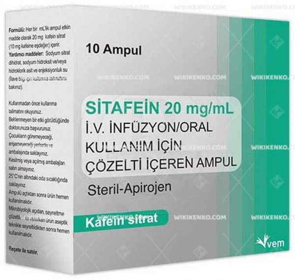 Sitafein I.V. Infusion/Oral Kullanim Icin Solution Iceren Ampul