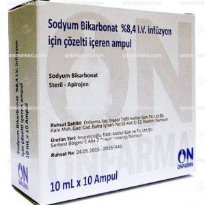Sodyum Bikarbonat %8.4 Iv Infusion Icin Solution Iceren Ampul
