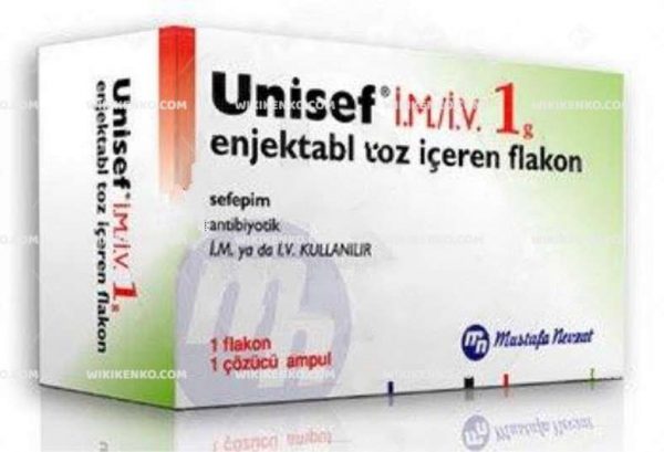 Unisef Im/Iv Injection Powder Iceren Vial 1 G