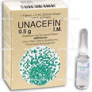 Unacefin I.M. Injection Icin Powder Iceren Vial  0.5 G