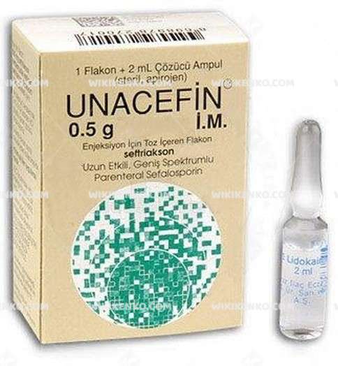 Unacefin I.M. Injection Icin Powder Iceren Vial 0.5 G