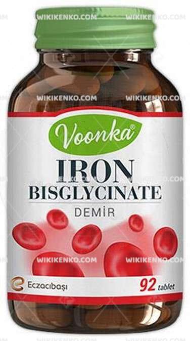 Voonka Iron Bisglycinate - Demir Bisglisinat Iceren Takviye Edici Gida