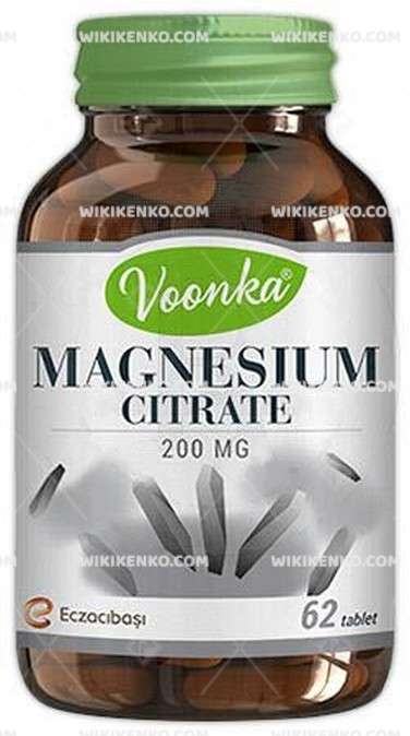 Voonka Magnesium Citrate - Magnezyum Sitrat Iceren Takviye Edici Gida