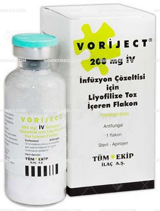 Voriject Iv Infusion Solution Icin Liyofilize Powder Iceren Vial
