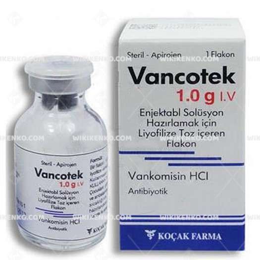 Vancotek I.V. Injection Sol. Haz. Icin Liyofilize Powder Iceren Vial 1000 Mg