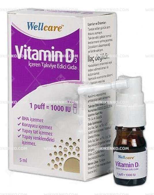 Wellcare Vitamin D3 Sprey 1000 Iu