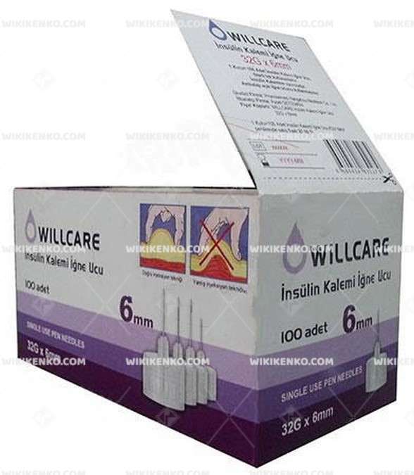 Willcare Insulin Kalemi Needle Ucu 6 Mm (32G)