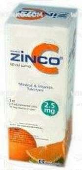 Zinco - C Vitamin Ve Mineral Iceren Liquid Takviye Edici Gida 2.5 Mg-15 Mg/Ml