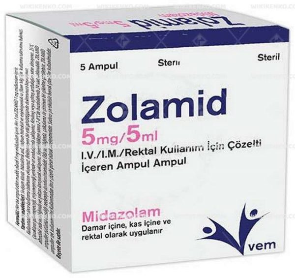 Zolamid I.V./I.M./Rektal Kullanim Icin Solution Iceren Ampul 5 Mg/5Ml